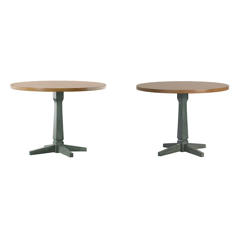 Round Two-Tone Dining Table
