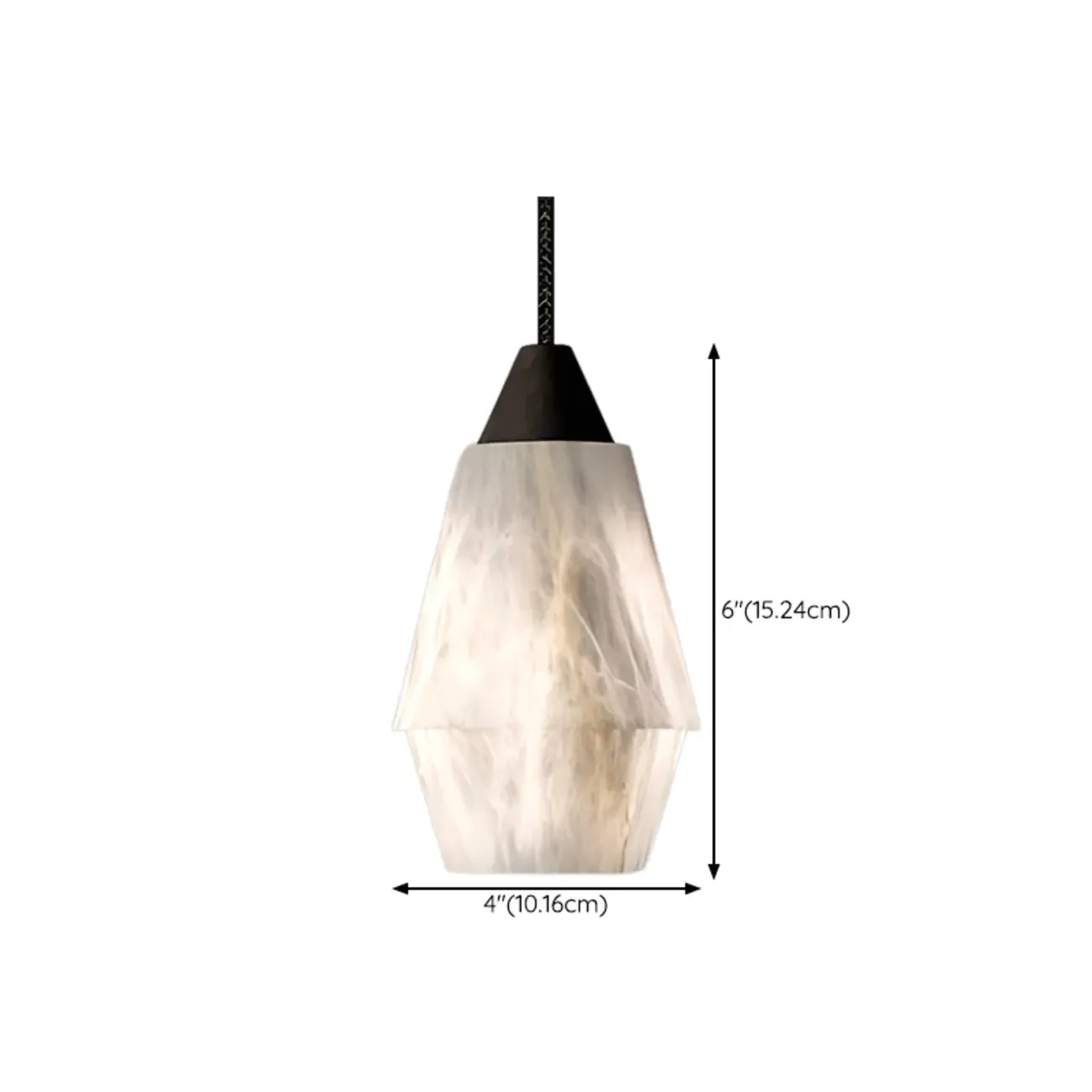 Art Deco Simple Conical Alabaster Rope Pendant Light