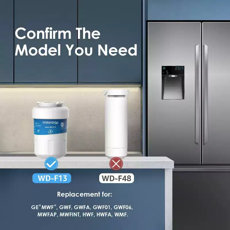 Waterdrop WD-F13 Replacement for GE MWF, SmartWater MWFP, MWFINT, MWFA, GWF, HDX FMG-1, Kenmore 9991, NSF 42 and 372 certified, 4 Pack