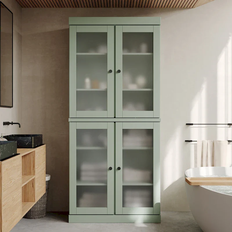100% Solid Wood 32  Bathroom Cabinet with Optional Doors by Palace Imports