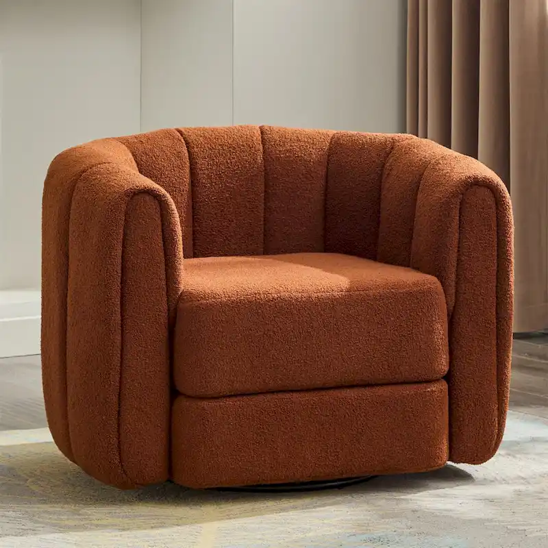 Upholstered Swivel Barrel Chair