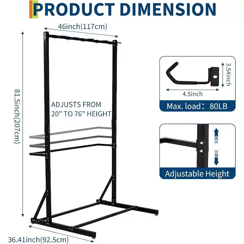 Freestanding Bike Rack, 5 Bikes Capacity 400 LBS, Vertical Bike Storage Stand for Garage, Indoor Bicycle Organizer, Holds Up to 5 Bikes