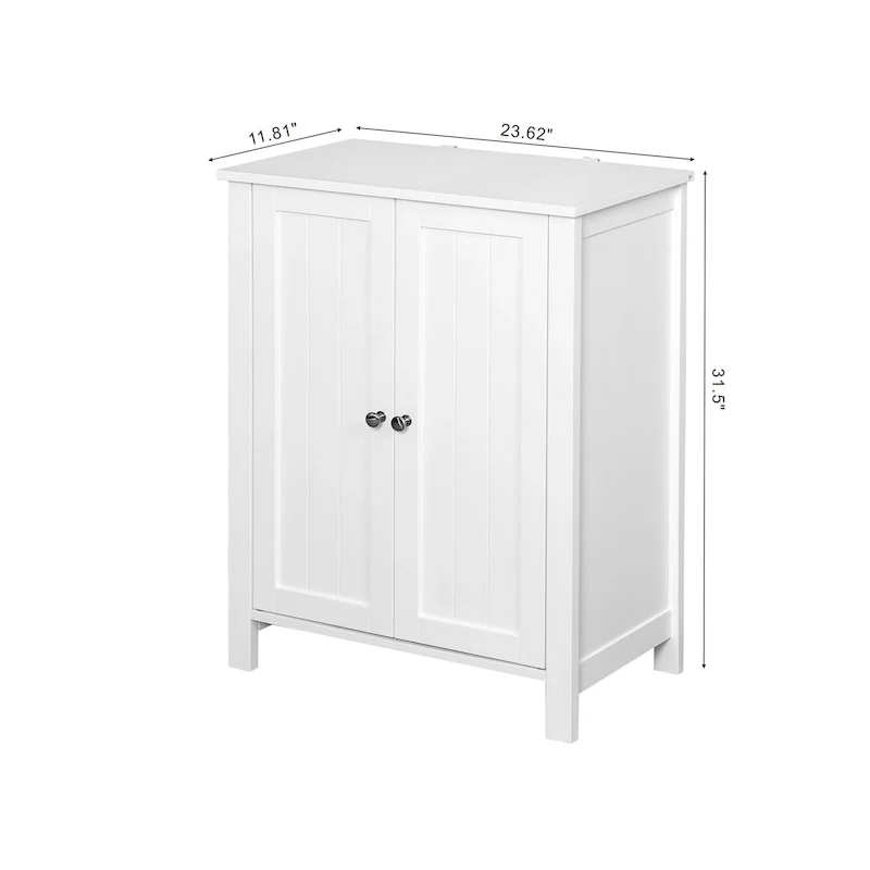 White Double-Door Floor Storage Cabinet – Single