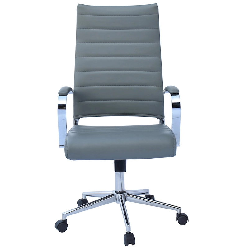 Modern Ergonomic Office Chair: Mid Back, PU Leather, Arms, Tilt, Adjustable Height, Wheels, Swivel