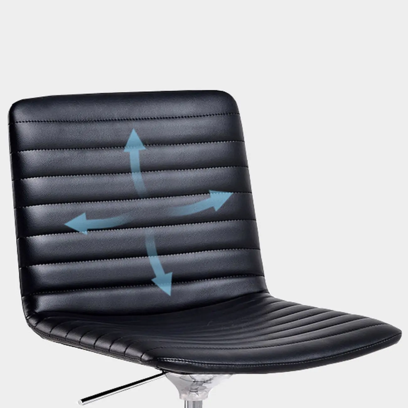 Modern Black Leather Metal Adjustable Swivel Office Chair