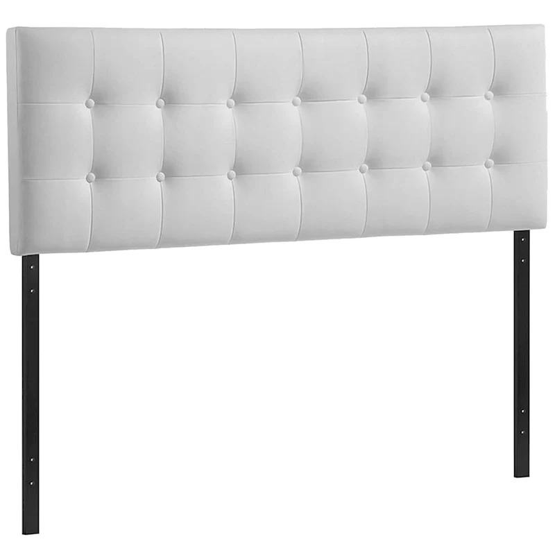 Heritage Stylish White Upholstered Queen Size Headboard