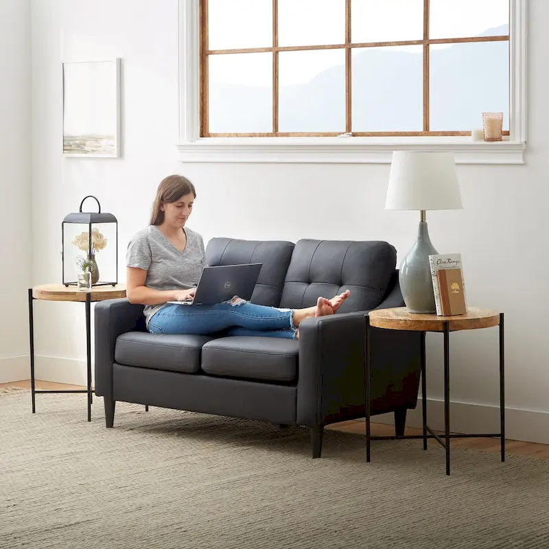 Brookside Ellen 54 Upholstered Scooped Arm Loveseat