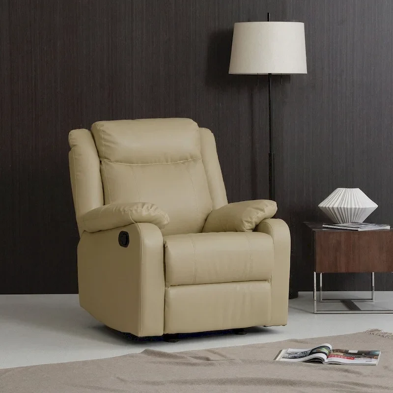 Faux Leather Rocking Recliner, Single Seat
