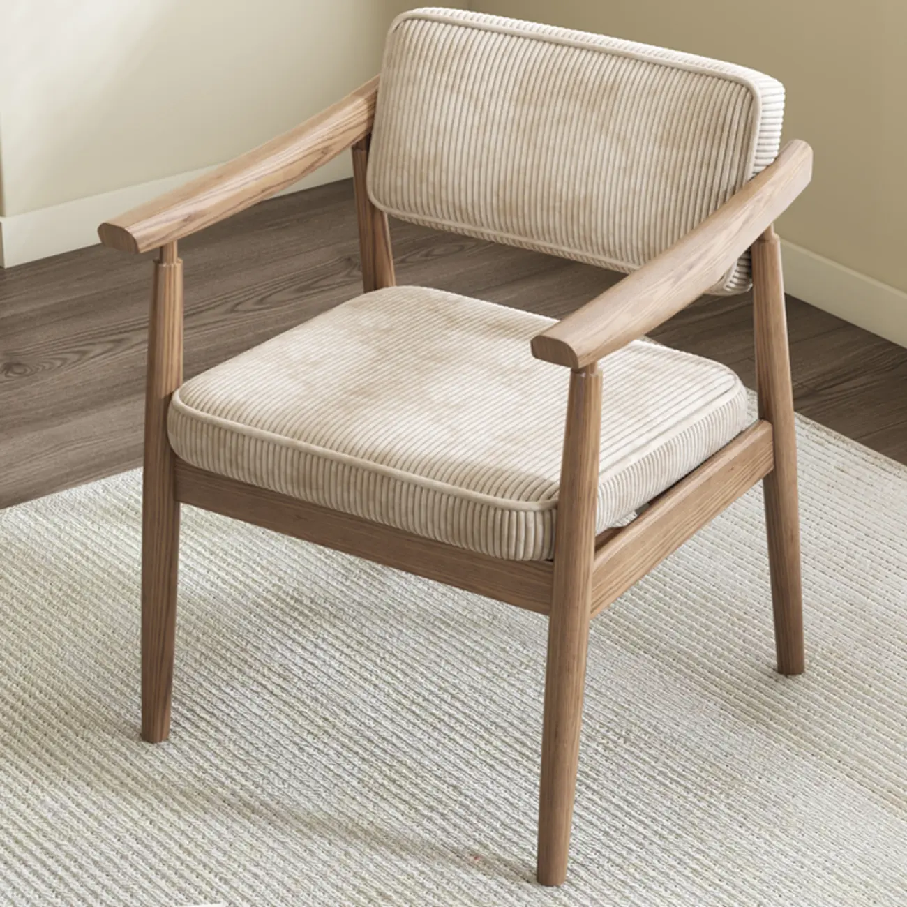 Scandinavian Modern Solid Wood Upholstered Dining Chair