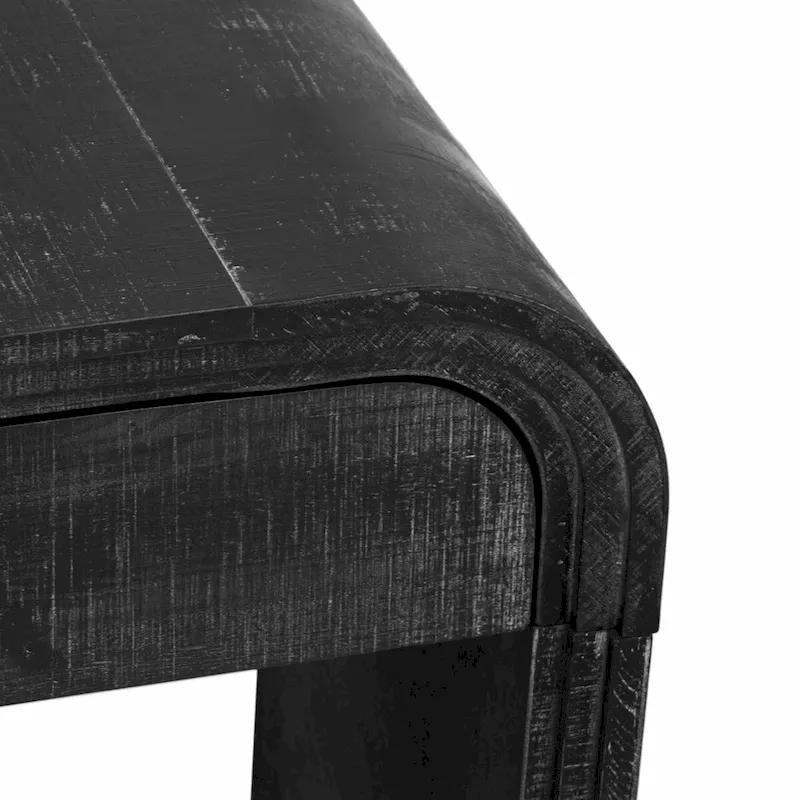 Unique Retro Silhouette Console Table with Open Style, Two Top Drawers