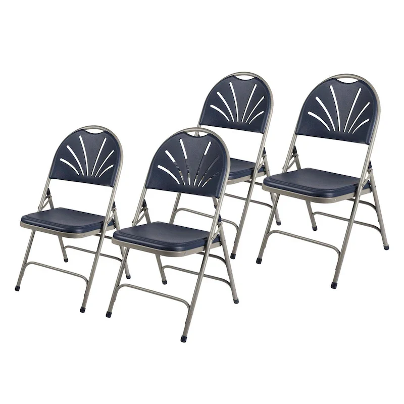 Hampden Furnishings Lusitano Collection Fan Back Folding Chair, Pack of 4