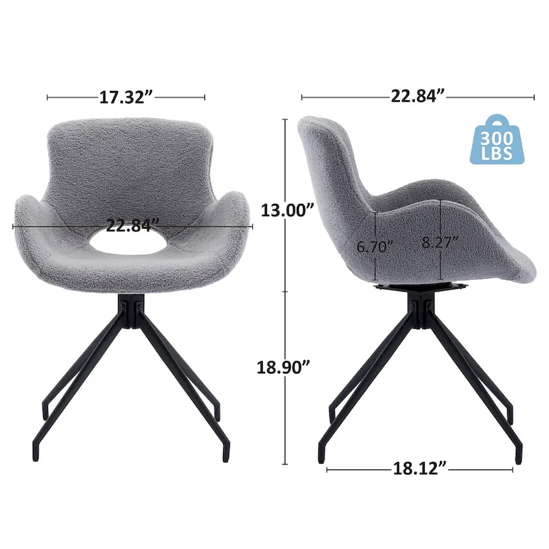 Swivel Dining Accent Chairs Set of 2 - N/A