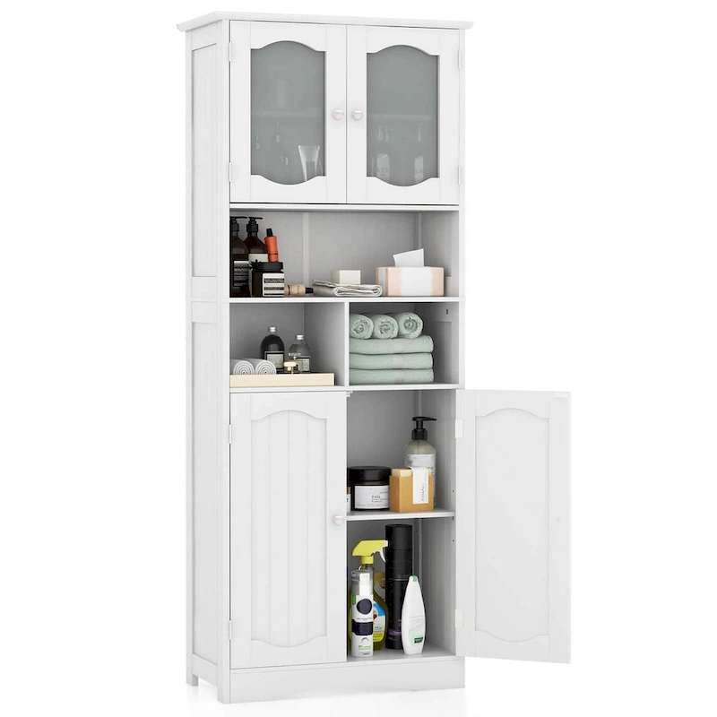 Costway 58.5 Tall Bathroom Storage Cabinet Freestanding Linen Cabinet - See Details