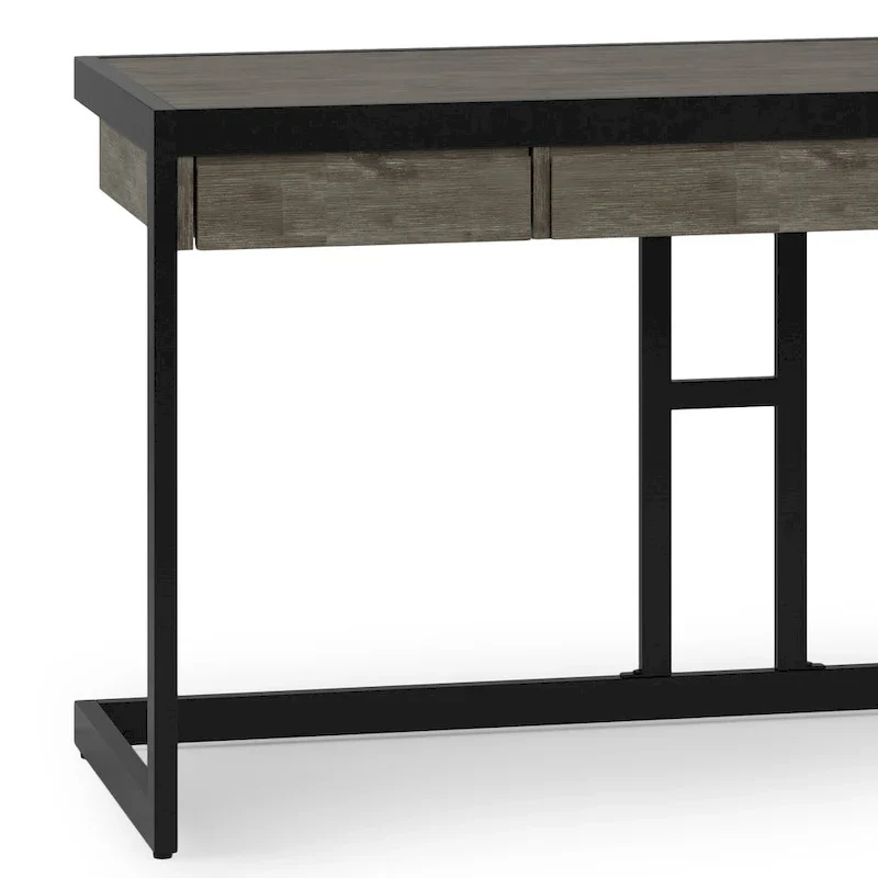 WYNDENHALL Cecilia Solid Acacia Wood Industrial Office Desk