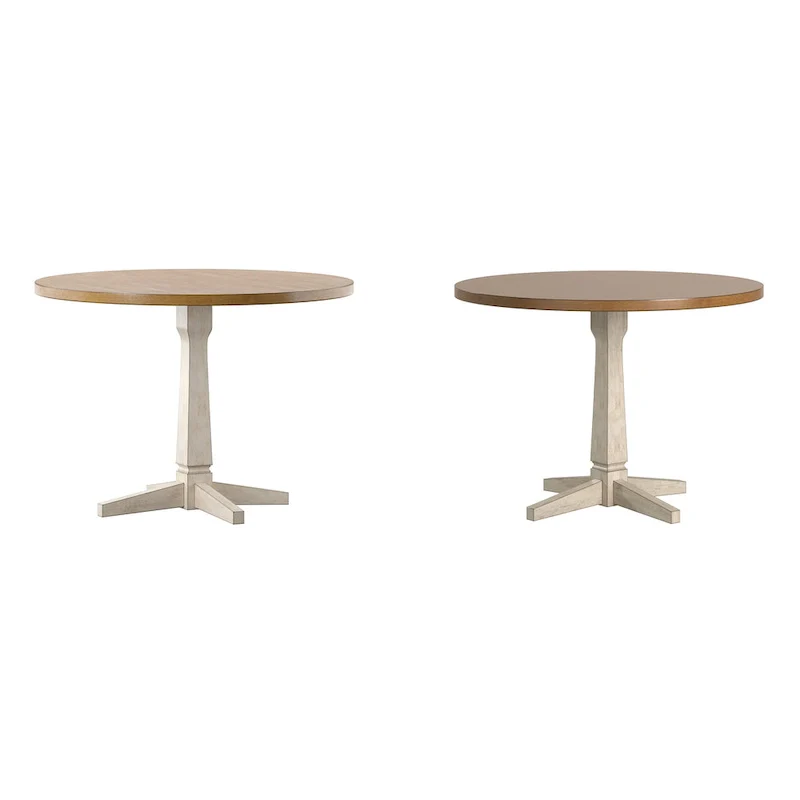 Round Two-Tone Dining Table