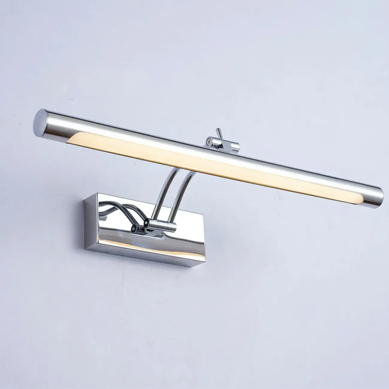 Modern Silver Dimmable LED Vanity Light with Adjustable Arm