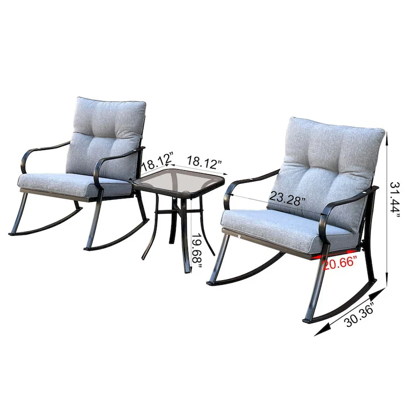 Rocker Set Chair and Teapoy Off-White