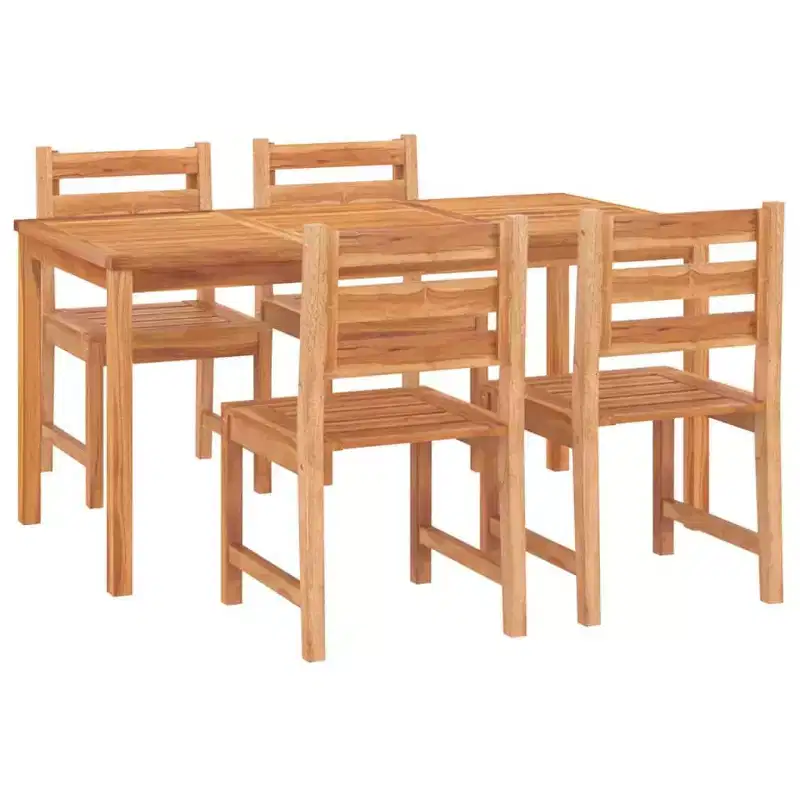 vidaXL Patio Dining Set Solid Wood Teak