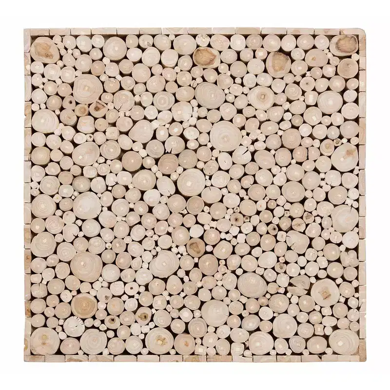 bali & pari Augusta Teak Wood Coffee Table with Unique Repurposed Wood Logs Natural