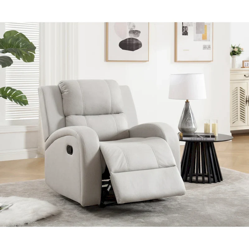 Modern Soft and Faux Leather Manual Recliner Chair