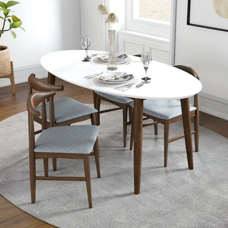 White Oval Dining Table 67