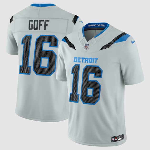 Detroit Lions Jared Goff Silver 2026 Rivalries Collection Stitched Limited Jersey