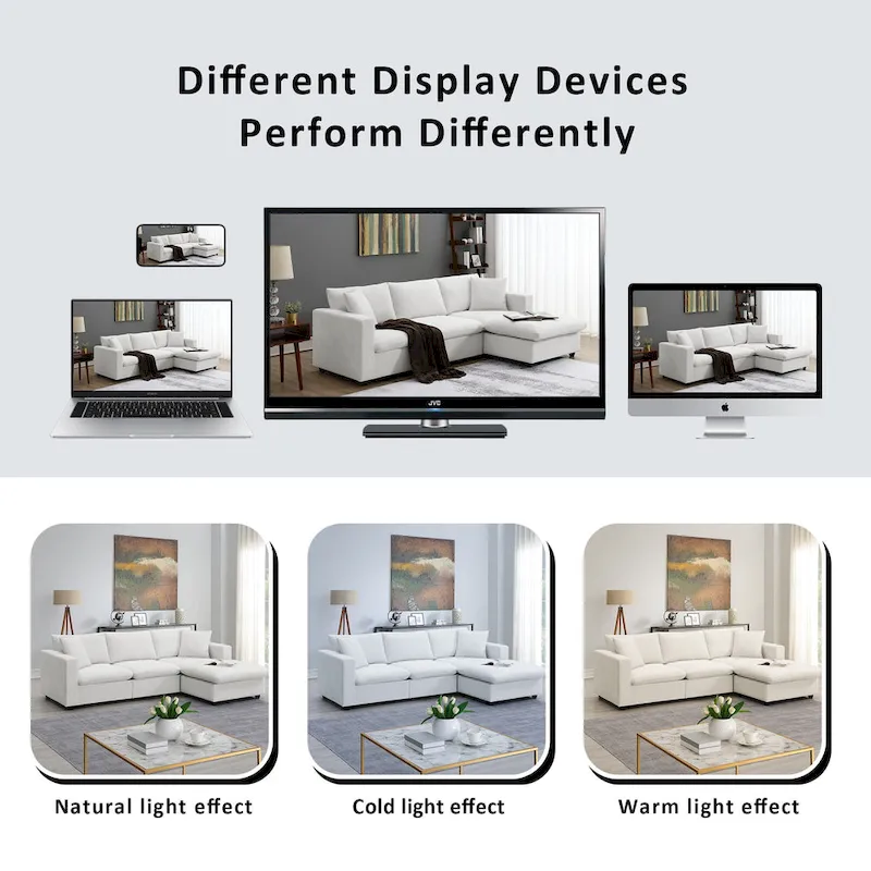 101  L-Shaped Cloud Sectional Sofa with Ottoman & Pocket Springs