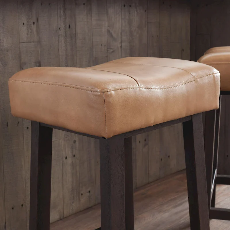 Butterscotch and Dark Brown Backless Counter Stool