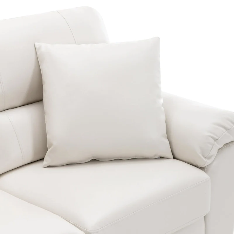 Upholstered Living Room Set, 4 Pieces - Faux Leather Chair, Loveseat, sofa with Ottoman