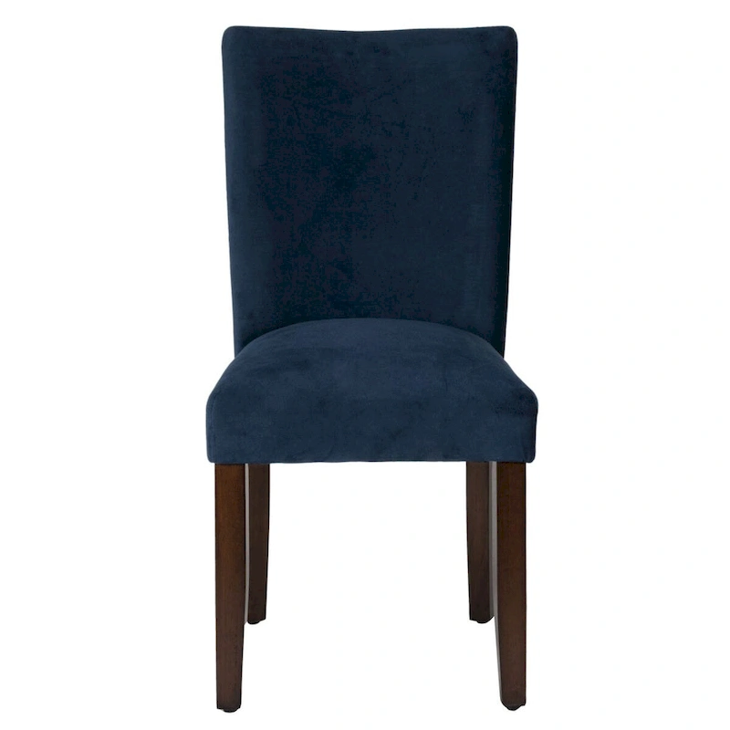 HomePop Classic Velvet Parsons Dining Chair - Dark Navy Blue Velvet (Set of 2)