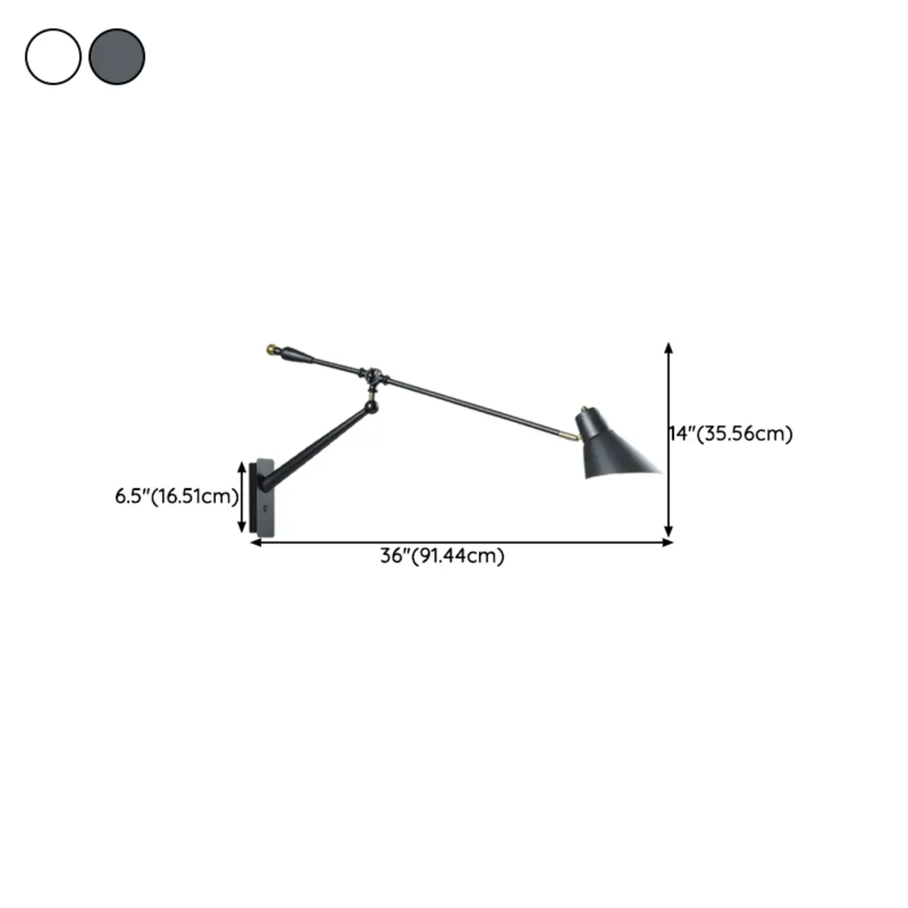 Geometric Metal Adjustable Swing Arm Wall Light
