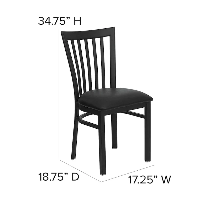 School House Back Metal Restaurant Chair - 17.25 W x 18.75 D x 34.75 H - 17.25 W x 18.75 D x 34.75 H