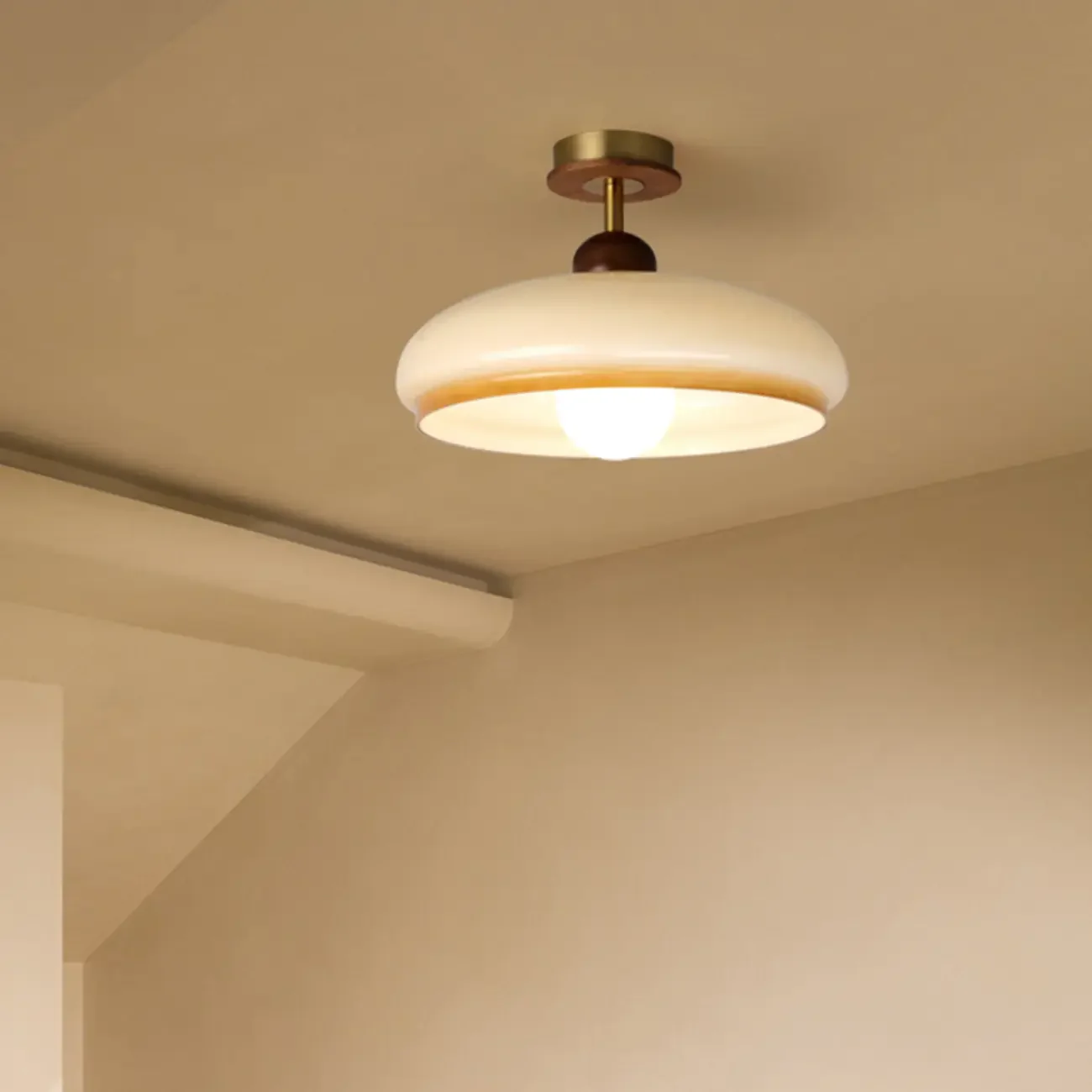 Caramel Gradient Glass Dome Semi Flush Ceiling Light