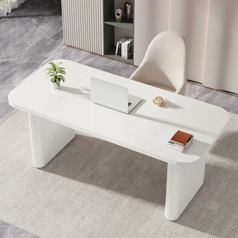 62.99 W Modern Executive Desk Simple Computer Desk with Engineered Wood Top and Legs