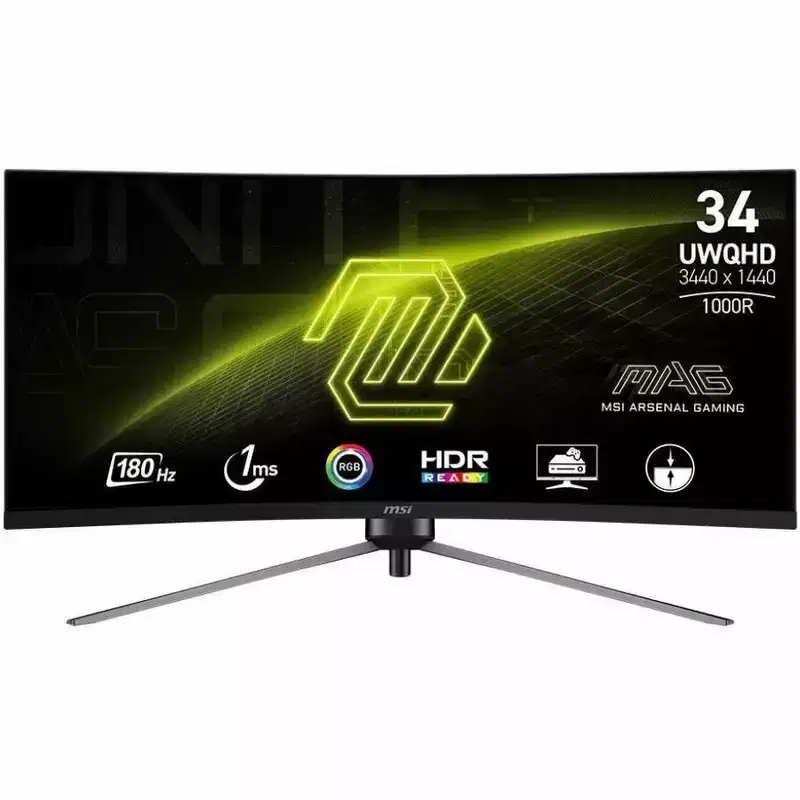 MSI MAG 345CQR 34 Class UW-QHD Curved Screen Gaming LED Monitor, Metallic Black