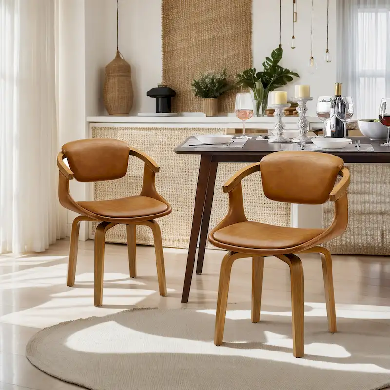 Art Leon Mid-century Modern Swivel Dining Chair (Set of 2)