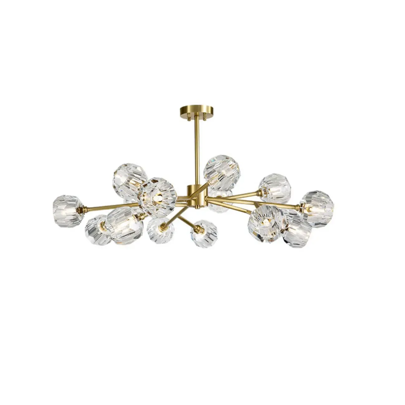 Modern Gold Globe Crystal Sputnik Chandelier
