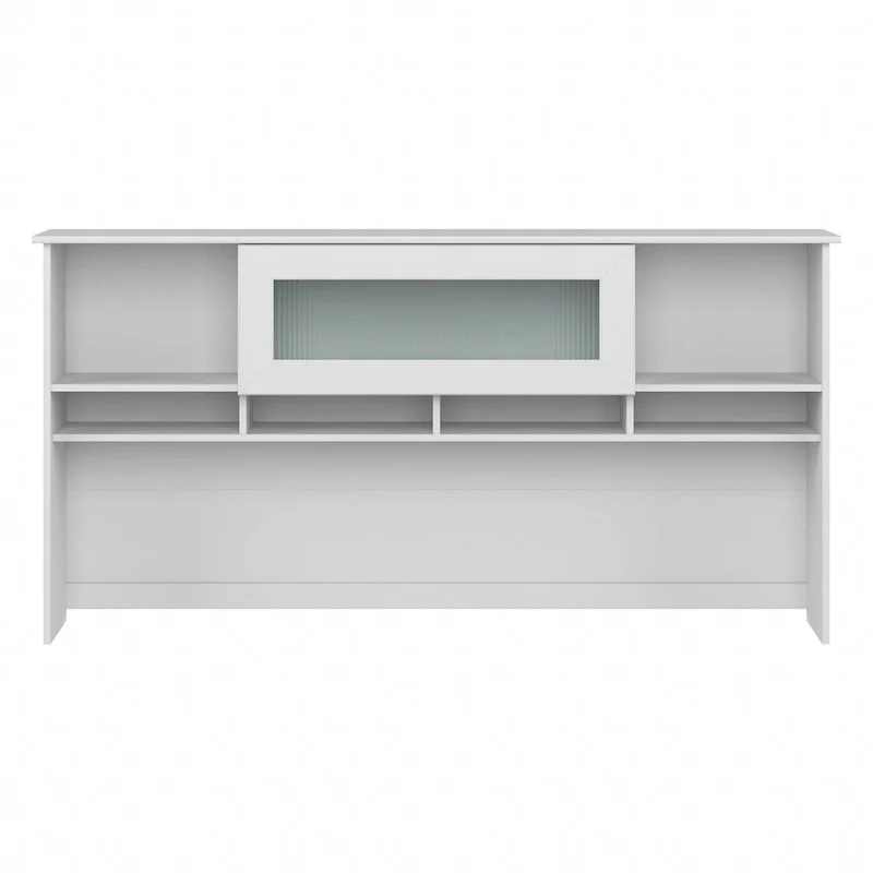 Ash Gray / Heather Gray / White / Modern Gray – Transitional Desk Hutch, 1-Person