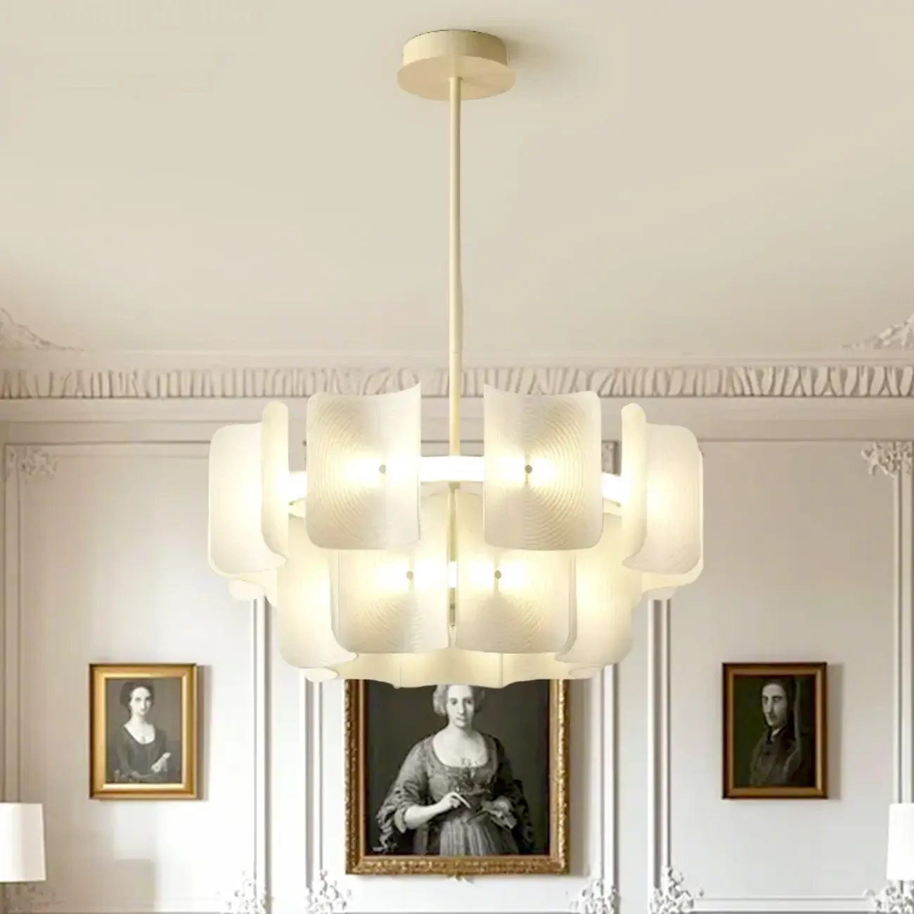 Modern LED Fingerprint Chandelier with Third-Gear Dimming