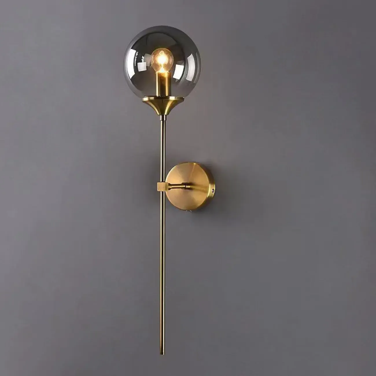 24Modern Brass Wall Sconce Fixture with Glass Shade