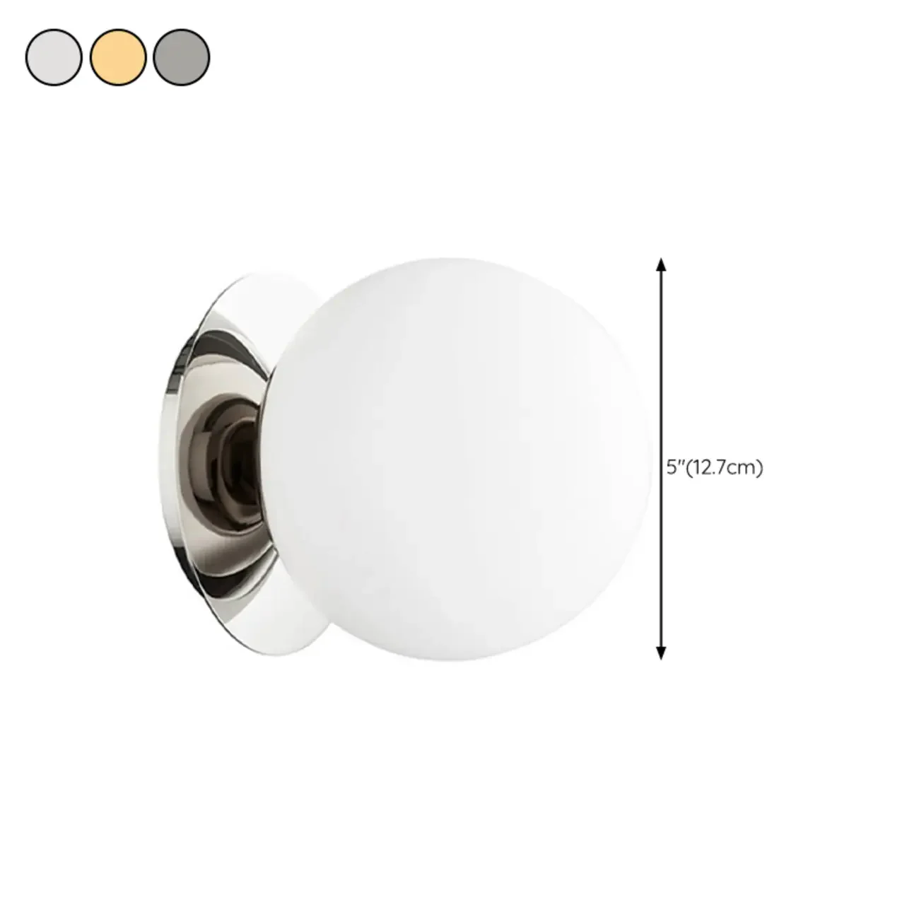 Modern Frosted Glass White Globe Round Wall Sconce