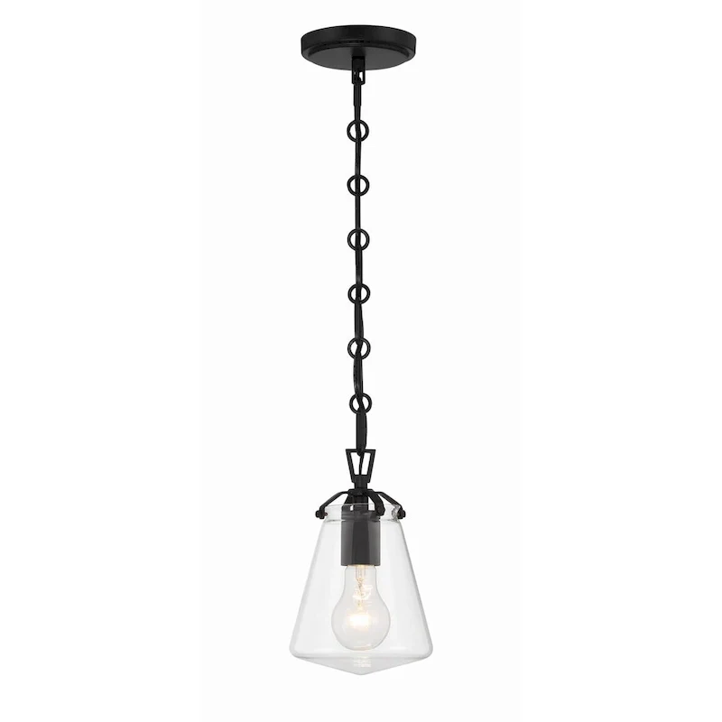 Voss 1 Light Matte Black Mini Pendant - 5.75 W x 9 H x 5.75 D