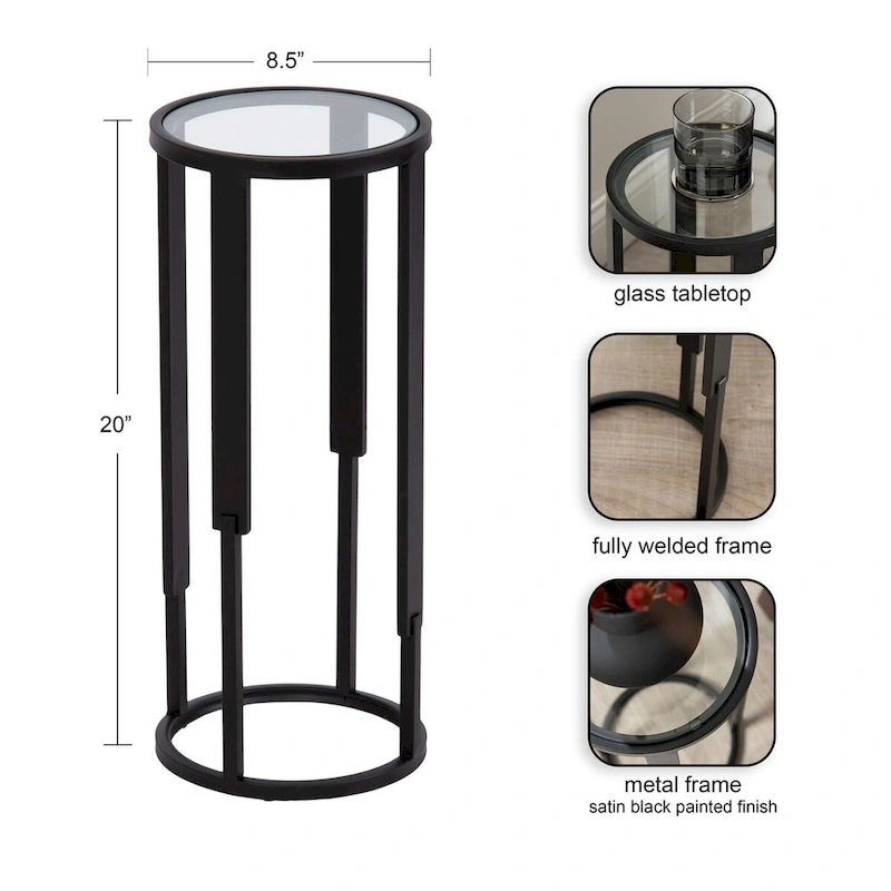 Kate and Laurel Ravalli Round Drink Table - 9x9x20