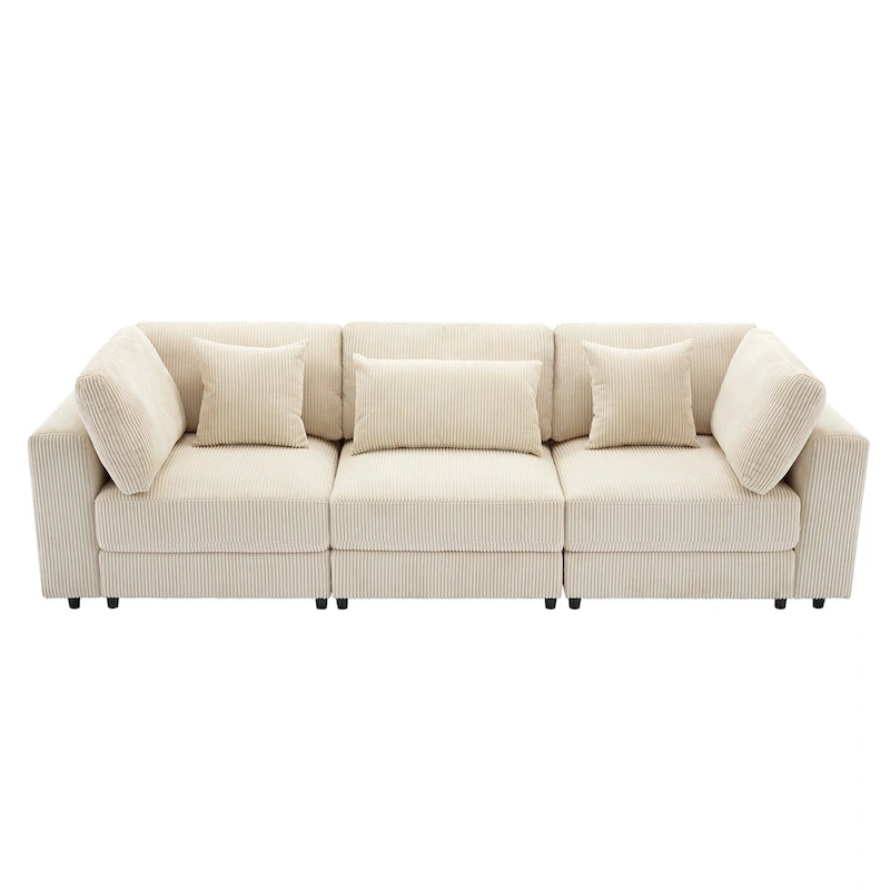 105  Sofa with Cushions and 5 Pillows
