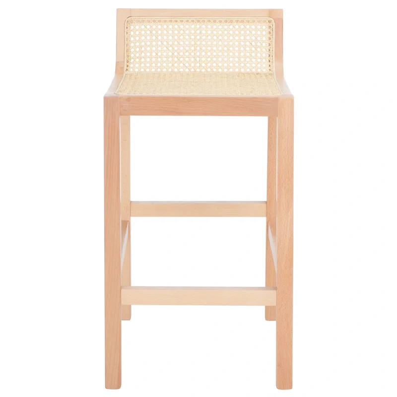 SAFAVIEH Carry Low Back Cane Counter Stool - 16 W x 19 D x 31 H - 16Wx19Dx31H