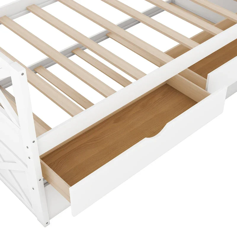 White Pine Twin Daybed with Drawers and Trundle