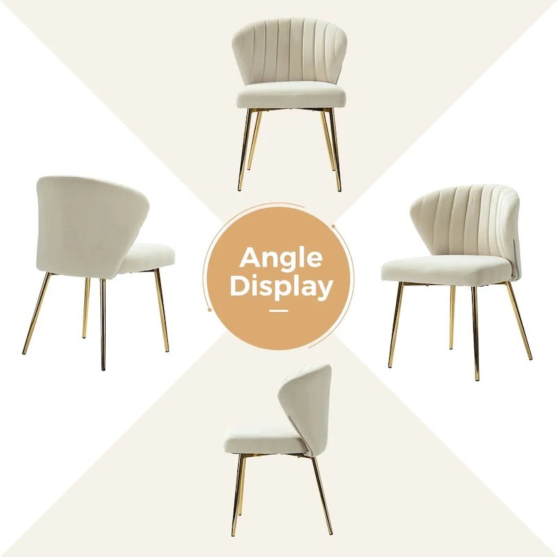 Velvet Upholstered Tufted Back Dining Chair – Multiple Colors, Single Seat