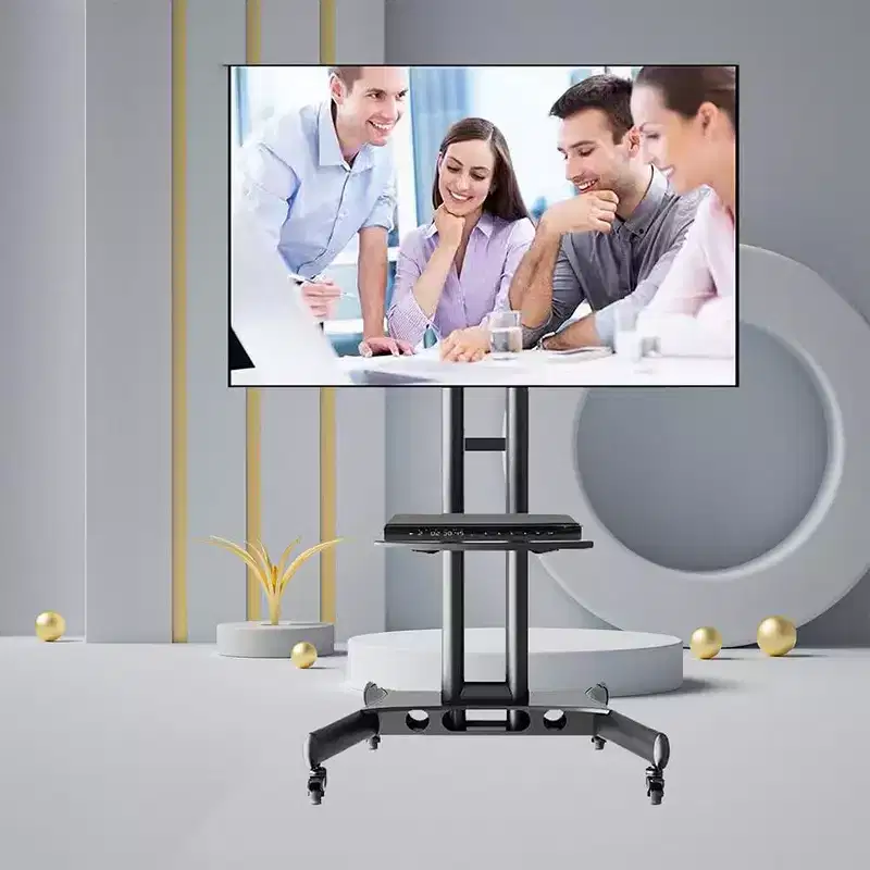 COZONY Mobile TV Cart Rolling Stand, Holds 32-65 TVs up to 110LBS, Height Adjustable, Black