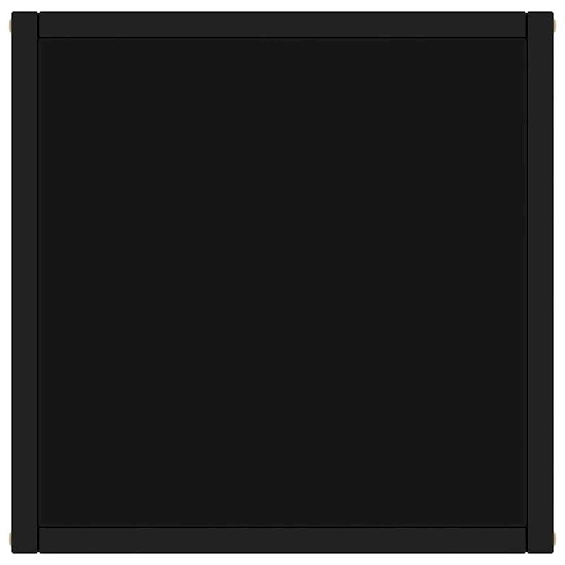 vidaXL Coffee Table Black with Black Glass 15.7x15.7x19.7 - 15.7 x 15.7 x 19.7