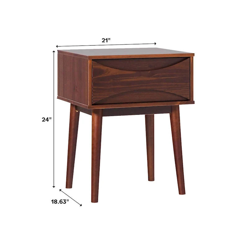 Mid-Century Curved-Drawer Nightstand